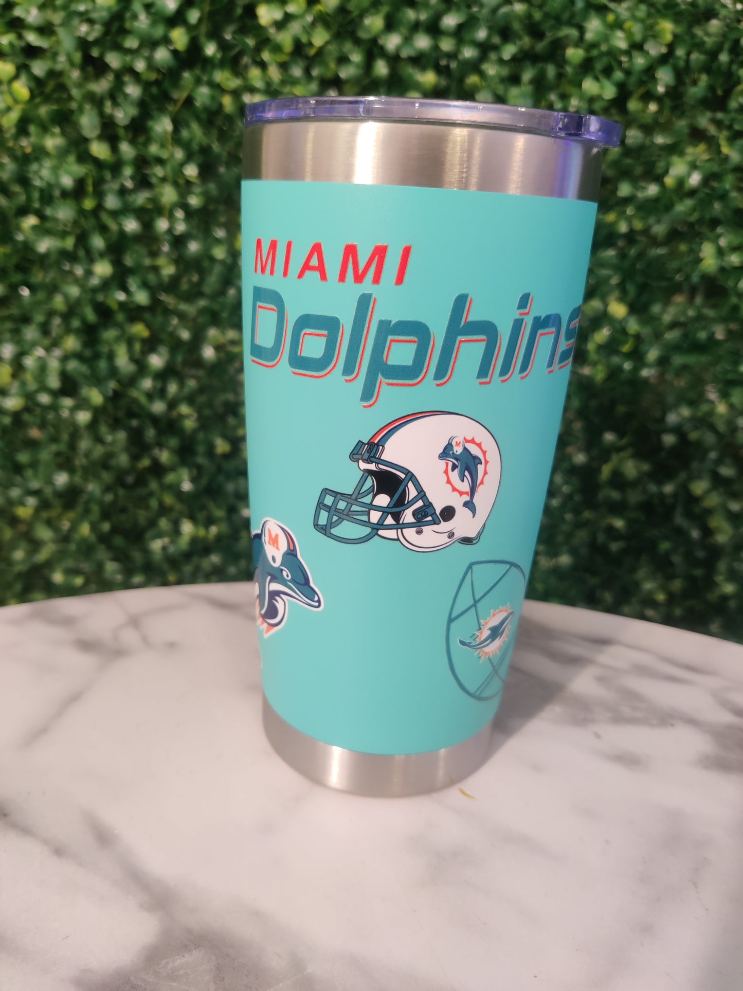 Miami Dolphins Double Wall Vacuum Insulated Travel Tumbler – 20 oz