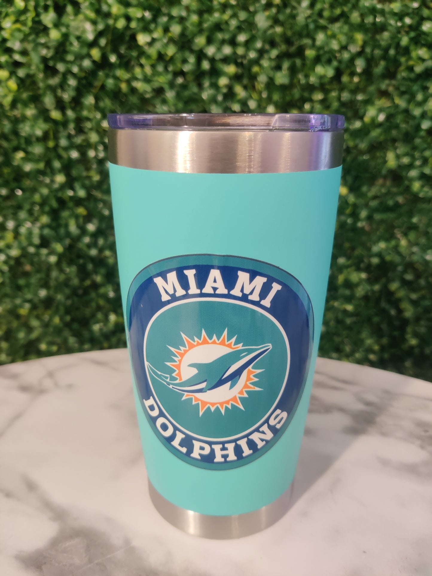 Miami Dolphins Double Wall Vacuum Insulated Travel Tumbler – 20 oz