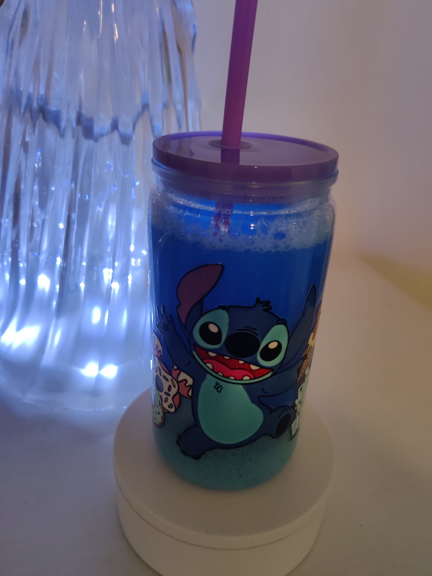 Stitch Sand Snow Globe Tumbler