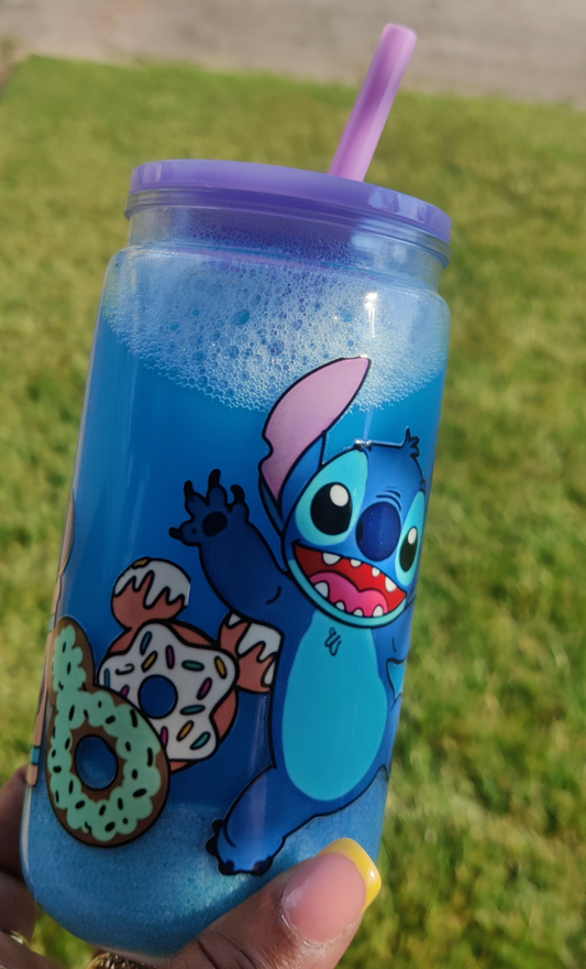 Stitch Sand Snow Globe Tumbler