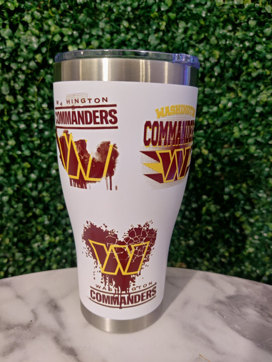 Commanders Double Wall Vacuum Insulated Travel Tumbler – 30oz