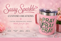 Pray on it, Pray over it, Pray through it" insulated mug