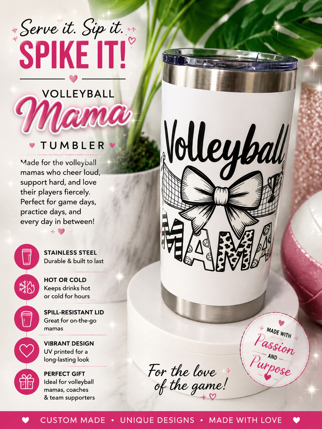 🏐 Volleyball Mama Tumbler