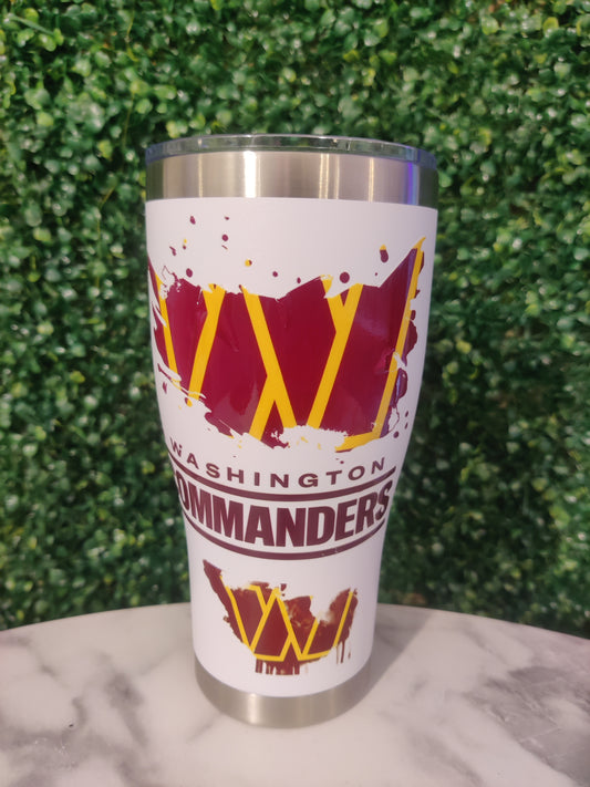 Commanders Double Wall Vacuum Insulated Travel Tumbler – 30oz