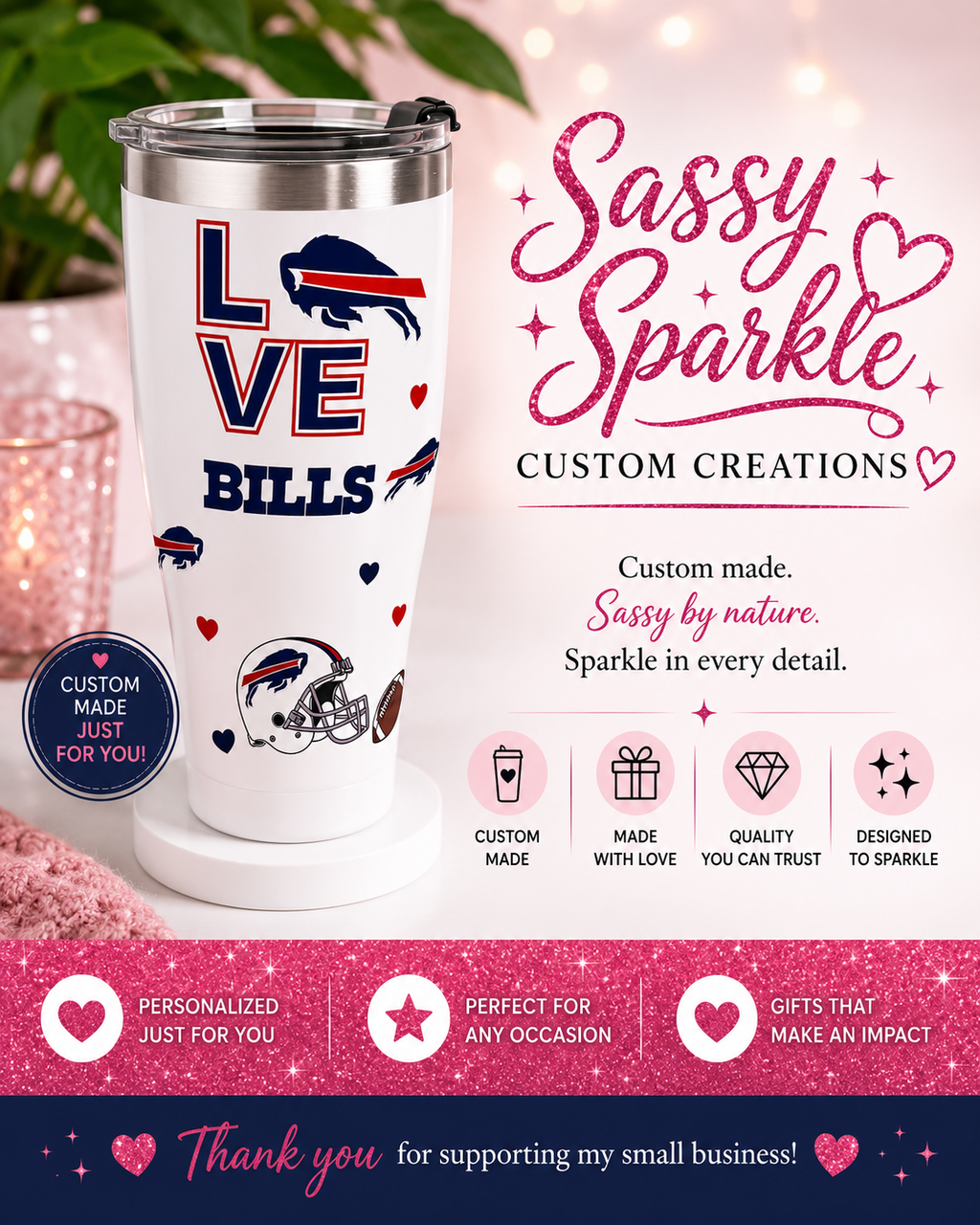 Buffalo Bills 30oz Stainless Steel Tumbler