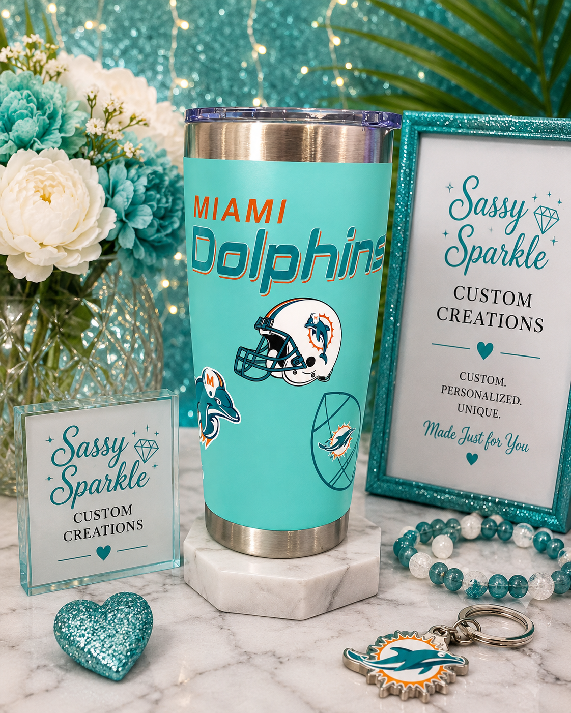 Miami Dolphins Double Wall Vacuum Insulated Travel Tumbler – 20 oz