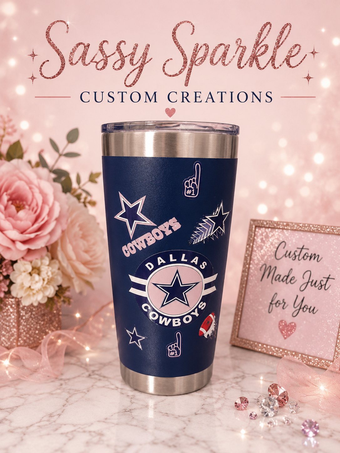 Dallas Cowboys Double Wall Vacuum Insulated Travel Tumbler – 20 oz