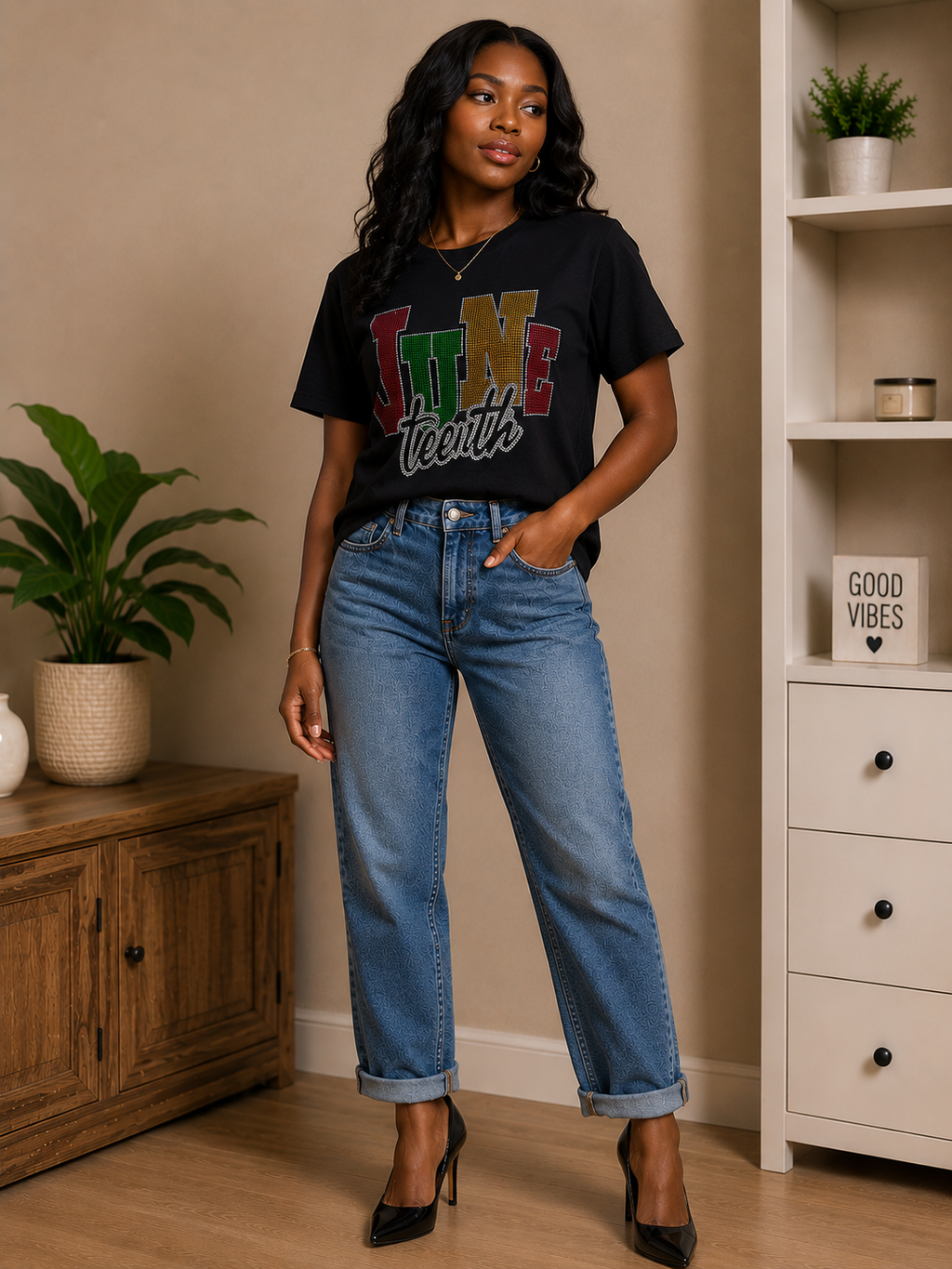 Juneteenth Rhinestone T-Shirt