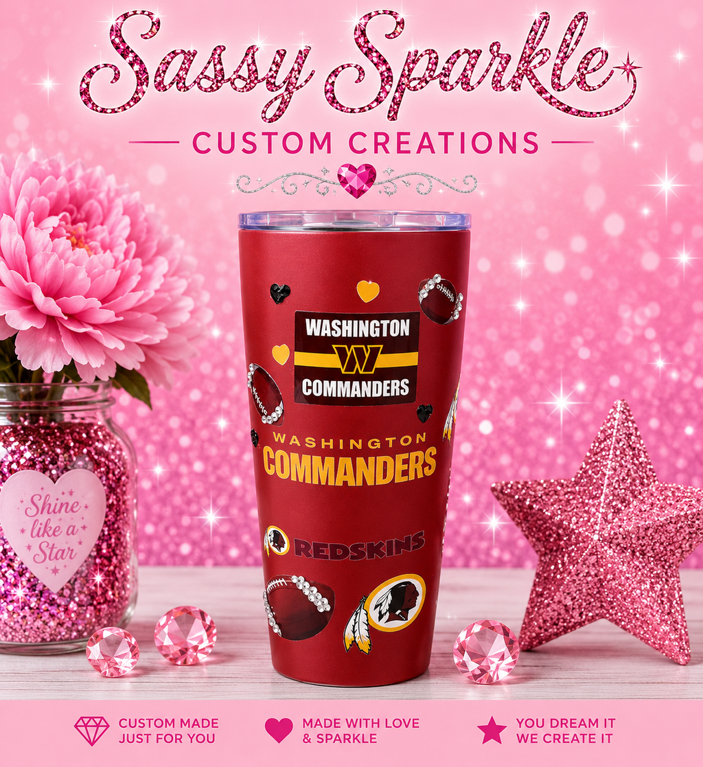 Commanders Bling Double Wall Vacuum Insulated Travel Tumbler – 20 oz