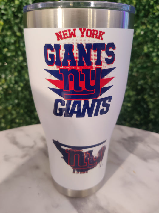 NY Giants 30 oz Double Wall Stainless Steel Tumbler